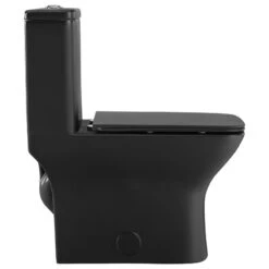 Carre One Piece Square Toilet Dual Flush, Matte Black, 0.8/1.28 Gpf -Warm Bathroom fd915f7e00f6d71a 6113 w800 h800 b1 p0
