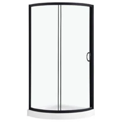 Ove Decors Breeze 32 Shower Kit, Clear Glass Panels And Base, Black