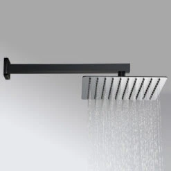 Modern Rain Showerhead Dual Function Shower Set Pressure Valve, Matte Black, 8" -Warm Bathroom fe1150700d1d9b66 3458 w800 h800 b0 p0