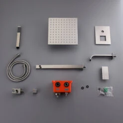 LED Brushed Nickel Shower Set 8" Rain Shower & Tub Spout Shower Combo Set, 10" -Warm Bathroom fea1fbcd0194cef0 8835 w800 h800 b0 p0