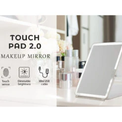Touch Pad 2.0 Rechargeable LED Makeup Mirror With Flip Cover, Rose Gold -Warm Bathroom fec1ff25014276cb 8934 w800 h800 b0 p0