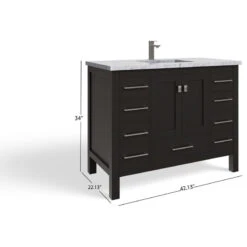 The Kennedy Bathroom Vanity, Single Sink, 42", Espresso, Freestanding 20 The Kennedy Bathroom Vanity, Single Sink, 42", Espresso, Freestanding -Warm Bathroom fef1ffa103d9a3d1 7923 w800 h800 b1 p0