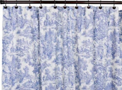 Ellis Curtain Victoria Park Toile 70"x72" Shower Curtain, Blue