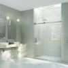 60-64"x78" Frameless Sliding Shower Door With Square Hardware, Polished Chrome