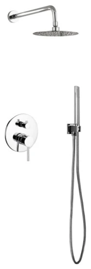 Aqua Rondo Shower Set With 8" Rain Shower And Handheld, Chrome
