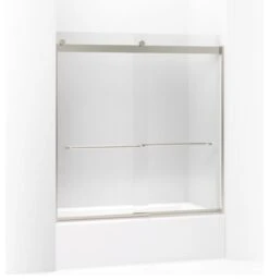 Kohler Levity Sliding Bath Door, W/ 1/4" Thick Crystal Clear Glass, Matte Nickel