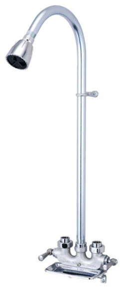Central Brass 0477-RC Double Handle Utility Shower - Rough Chrome