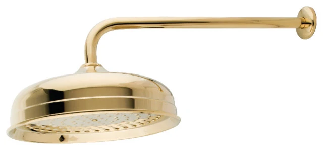 Showerscape 10" Showerhead With 17" Shower Arm, Polished Brass 1 Showerscape 10" Showerhead With 17" Shower Arm, Polished Brass