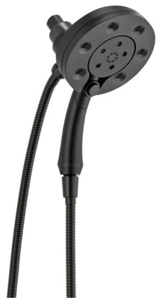 Delta H2Okinetic In2ition 4-Setting 2-in-One Shower, Matte Black, 58472-BL 1 Delta H2Okinetic In2ition 4-Setting 2-in-One Shower, Matte Black, 58472-BL