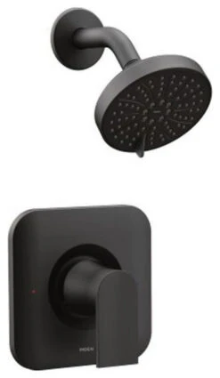 Moen Genta Posi-Temp Pressure Balancing, Modern Shower Only Trim, Matte Black