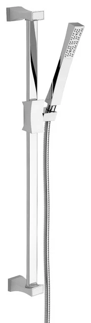 Chic Wand Hand Shower On Sliding Bar With Hose