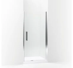 Sterling Finesse Peak Frameless Pivot Shower Door With Clear Glass, Silver