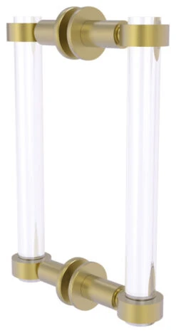Allied Brass Clearview 8" Back To Back Shower Door Pull, Satin Brass