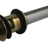 Fauceture Push Pop-up Drain With Overflow Hole, Polished Brass