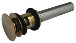 Fauceture Push Pop-up Drain With Overflow Hole, Polished Brass