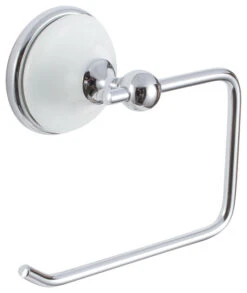 Brighton Bath Series, Single Post Paper Holder, Polished Chrome, White Porcelain