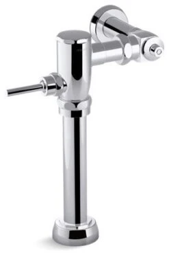 Kohler Primme Manual Flushometer Valve For 1.28 GPF Toilet, Polished Chrome