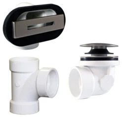 Linear Overflow Plumber's Pack WithTee And ADA Tip-Toe Drain, Satin Nickel