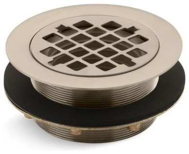 Kohler Round Shower Drain For Use W/ Plastic Pipe, Vibrant Brushed Bronze 1 Kohler Round Shower Drain For Use W/ Plastic Pipe, Vibrant Brushed Bronze