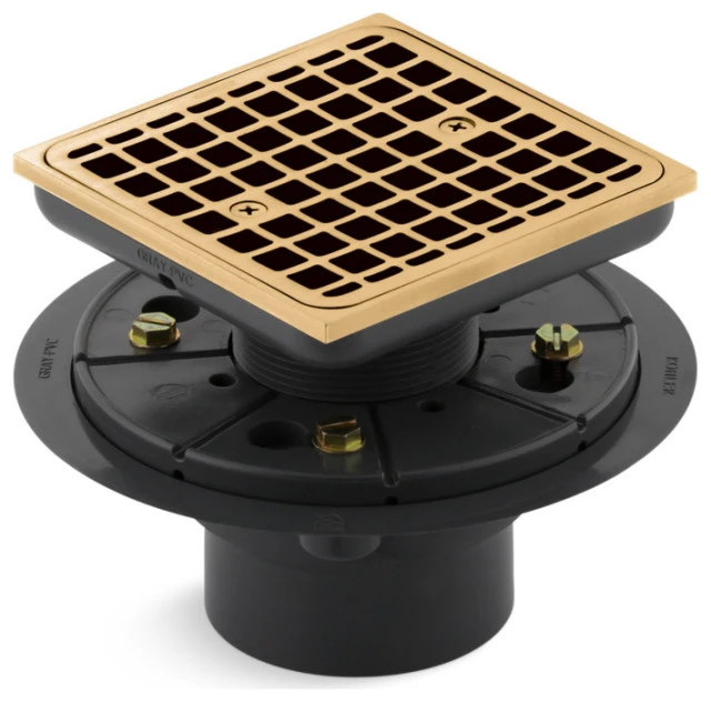Kohler K-9136 Square Design Tile-In Shower Drain - Vibrant Brushed Moderne 1 Kohler K-9136 Square Design Tile-In Shower Drain - Vibrant Brushed Moderne