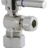 Fauceture Quarter Turn Valves (5/8" X 3/8" OD Comp), Polished Nickel