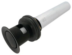 Kingston Brass Brass Push Pop-Up Drain With Overflow, Matte Black