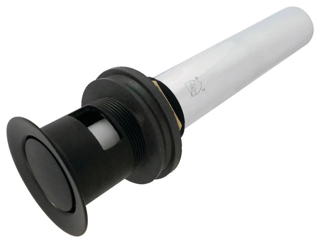Kingston Brass Brass Push Pop-Up Drain With Overflow, Matte Black 1 Kingston Brass Brass Push Pop-Up Drain With Overflow, Matte Black