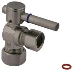 Fauceture 5/8" OD Comp X 1/2" OD Comp Angle Stop, Brushed Nickel