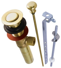 Kingston Brass Pop-Up Drain With Overflow, Brushed Brass