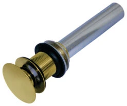 Fauceture Push Pop-Up Drain Without Overflow, Brushed Brass