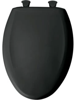 Elongated Plastic Toilet Seat With Whisper Close, Black