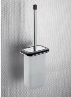 Nameeks 4333-03 Gedy Wall Mounted Toilet Brush Holder - White / Wenge