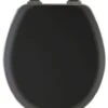 Mayfair 41EC-047 Round Molded Wood Toilet Seat W/ Easy-Clean Hinges, Black