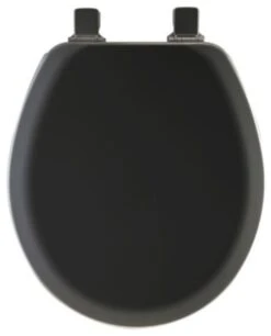 Mayfair 41EC-047 Round Molded Wood Toilet Seat W/ Easy-Clean Hinges, Black