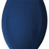 Elongated Plastic Toilet Seat With Whisper Close, Colonial Blue