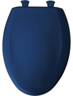 Elongated Plastic Toilet Seat With Whisper Close, Colonial Blue