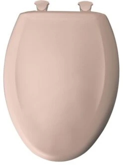Elongated Plastic Toilet Seat With Whisper Close, Venetian Pink