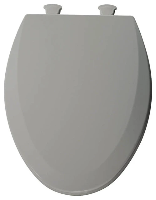 Elongated Molded Wood Toilet Seat With Easy Clean And Change Hinge, Ice Grey 1 Elongated Molded Wood Toilet Seat With Easy Clean And Change Hinge, Ice Grey
