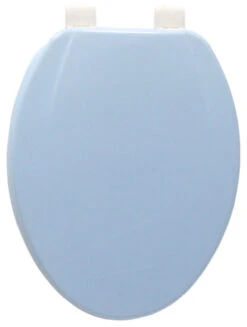 Trimmer Wood Toilet Seat, Light Blue