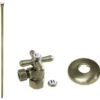 Trimscape Toilet Supply Kit Combo 1/2" IPS X 3/8" Comp Outlet, Antique Brass