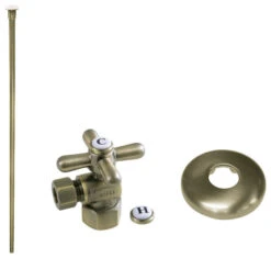 Trimscape Toilet Supply Kit Combo 1/2" IPS X 3/8" Comp Outlet, Antique Brass