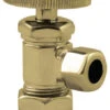 Round Handle Angle Shut Off Valve 1/2" Copper Pipe With 3/8" Compression Outlet