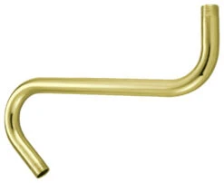 Showerscape 8" S-Shape Shower Arm, Polished Brass