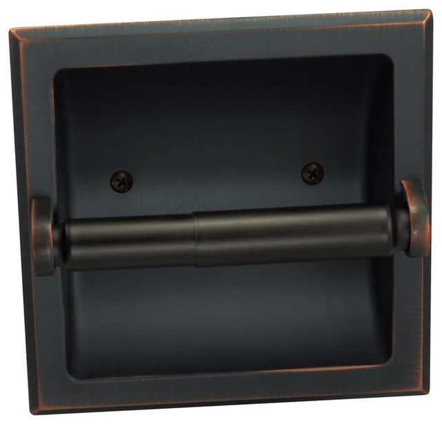 Recessed Toilet Paper / Toilet Tissue Holder, Oil Rubbed Bronze 1 Recessed Toilet Paper / Toilet Tissue Holder, Oil Rubbed Bronze
