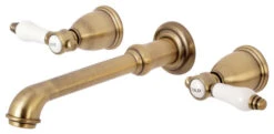 Kingston Brass Two-Handle Wall Mount Tub Faucet, Antique Brass