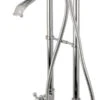Kingston Freestanding Tub Faucet W/Supply Line And Stop Valve, Polished Chrome