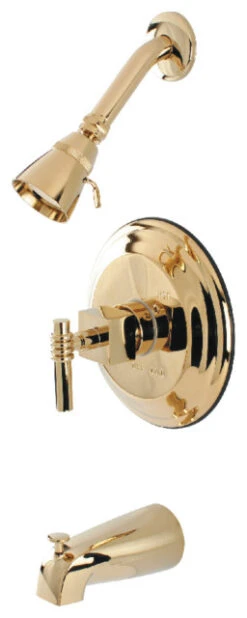 Kingston Brass Tub And Shower Faucet, Polished Brass