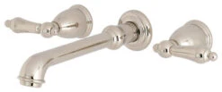 Kingston Brass Two-Handle Wall Mount Tub Faucet, Polished Nickel