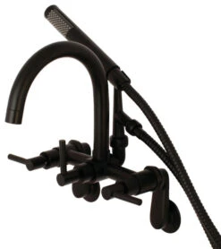 AE8150DL 7" Adjustable Wall Mount Tub Faucet, Matte Black