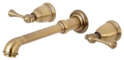 Kingston Brass Two-Handle Wall Mount Bathroom Faucet, Antique Brass